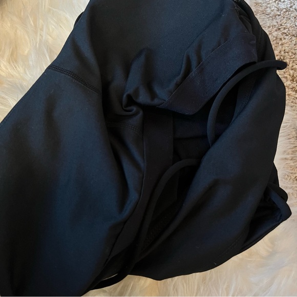 Fabletics Black Bailey Ruched Strappy Criss Cross Back Active Bodycon Dress - Picture 3 of 8